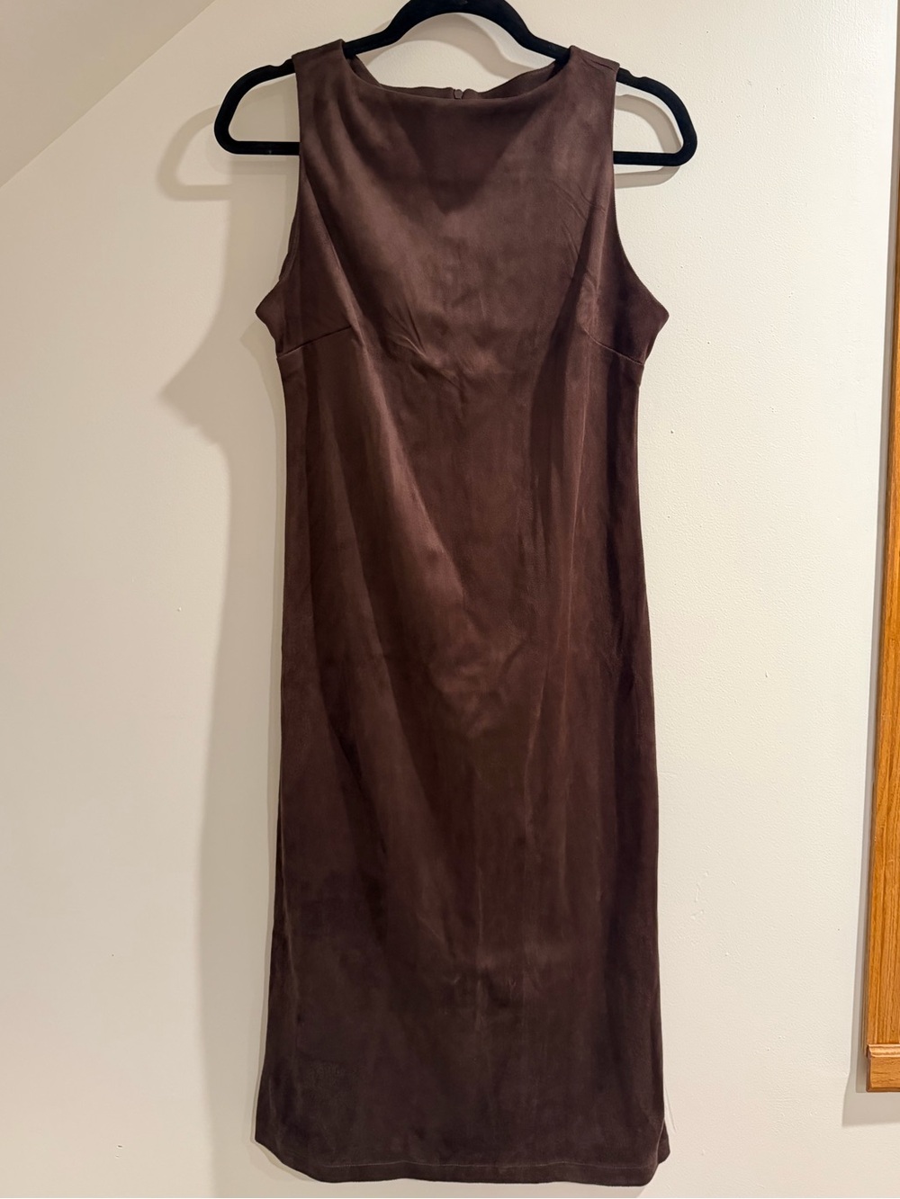 Sincerely Jules Chocolate Brown Sleeveless Faux Suede Midi Dress